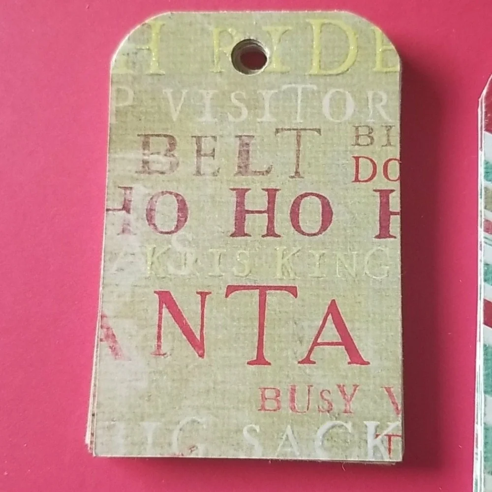 48 Hand Cut Cardstock Christmas Gift Tags Blank Back